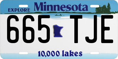 MN license plate 665TJE