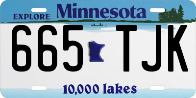MN license plate 665TJK