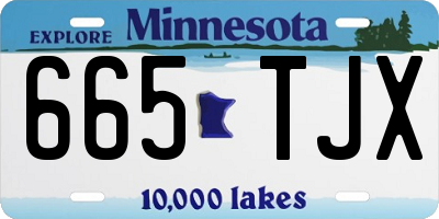 MN license plate 665TJX