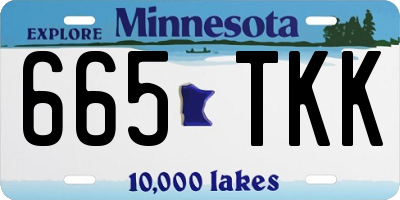 MN license plate 665TKK