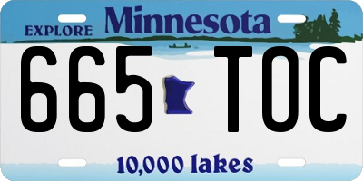 MN license plate 665TOC