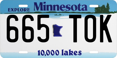 MN license plate 665TOK
