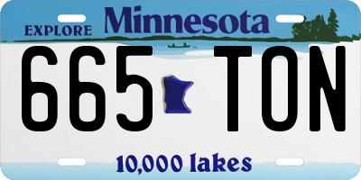 MN license plate 665TON