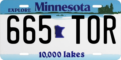 MN license plate 665TOR