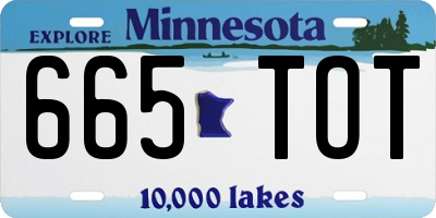 MN license plate 665TOT