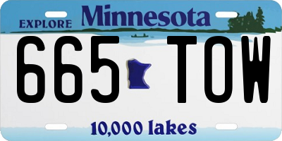 MN license plate 665TOW
