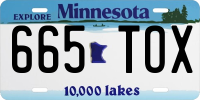 MN license plate 665TOX
