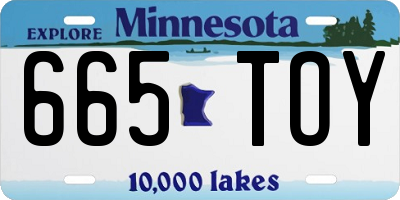 MN license plate 665TOY