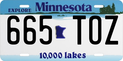 MN license plate 665TOZ