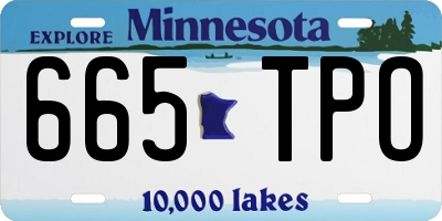 MN license plate 665TPO