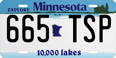 MN license plate 665TSP
