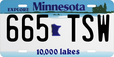 MN license plate 665TSW