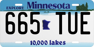 MN license plate 665TUE