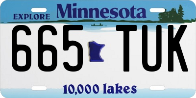 MN license plate 665TUK