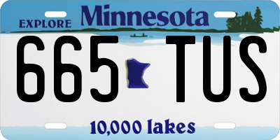 MN license plate 665TUS
