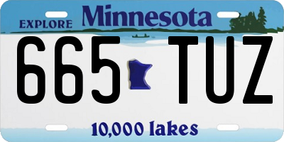MN license plate 665TUZ