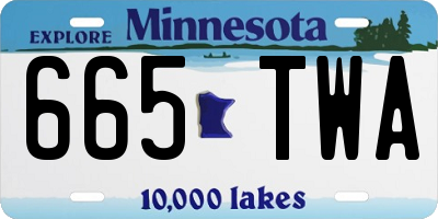 MN license plate 665TWA