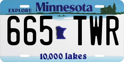 MN license plate 665TWR