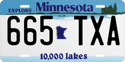 MN license plate 665TXA