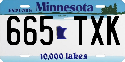 MN license plate 665TXK