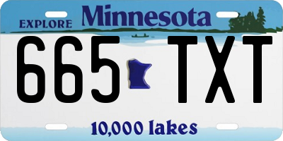 MN license plate 665TXT