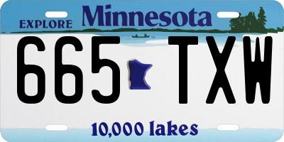 MN license plate 665TXW
