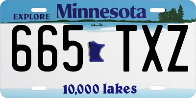 MN license plate 665TXZ