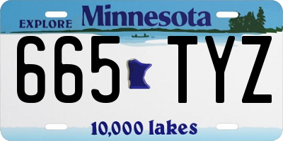 MN license plate 665TYZ