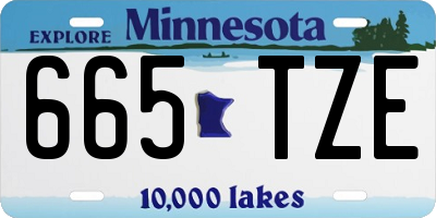 MN license plate 665TZE