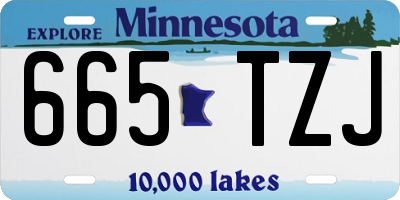 MN license plate 665TZJ