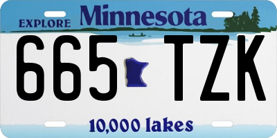 MN license plate 665TZK
