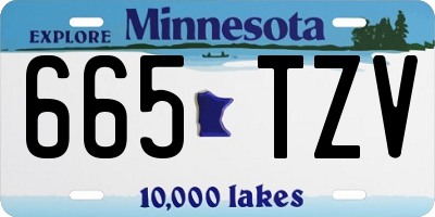 MN license plate 665TZV