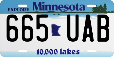 MN license plate 665UAB