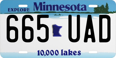 MN license plate 665UAD