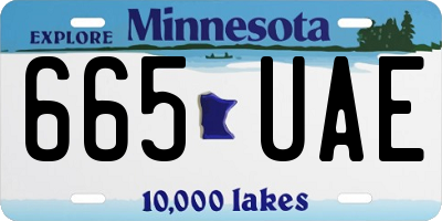MN license plate 665UAE