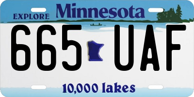 MN license plate 665UAF