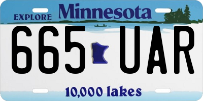 MN license plate 665UAR
