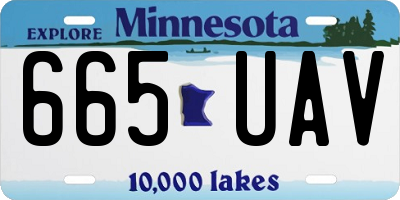 MN license plate 665UAV