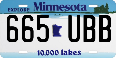 MN license plate 665UBB