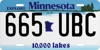 MN license plate 665UBC