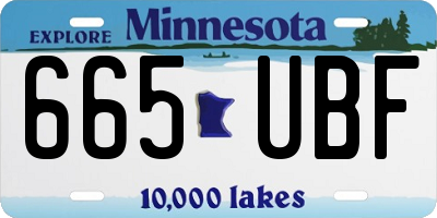 MN license plate 665UBF