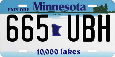 MN license plate 665UBH