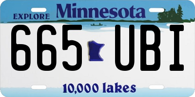 MN license plate 665UBI