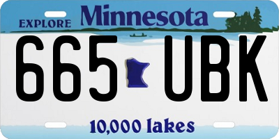 MN license plate 665UBK