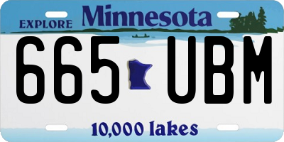MN license plate 665UBM