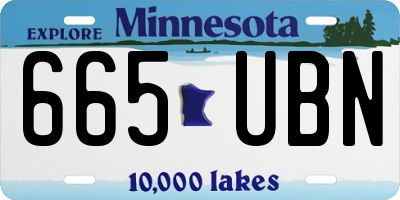 MN license plate 665UBN