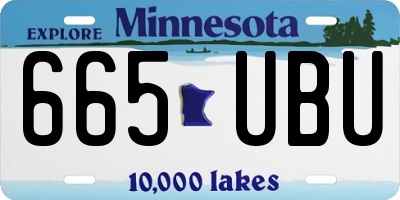 MN license plate 665UBU
