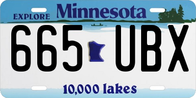 MN license plate 665UBX