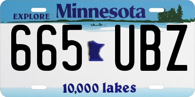 MN license plate 665UBZ