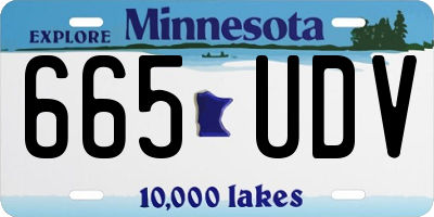 MN license plate 665UDV